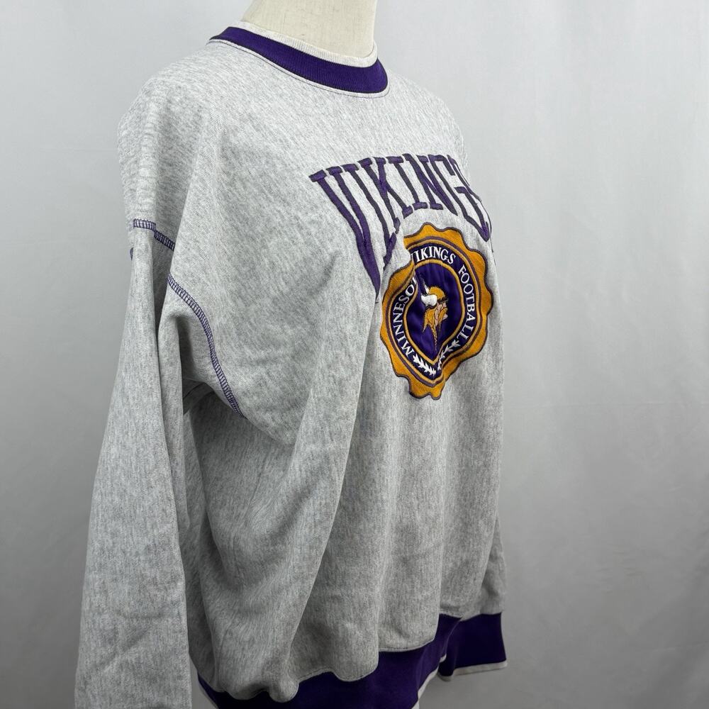 Vintage 90s The Game Minnesota Vikings Crewneck Sweatshirt Logo Athletic USA M - Picture 3 of 7